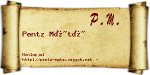 Pentz Máté névjegykártya