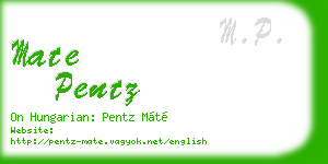 mate pentz business card