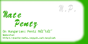 mate pentz business card